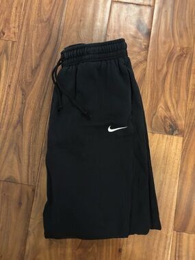 Nike Black Jogger Sweatpants with White Swoosh - women